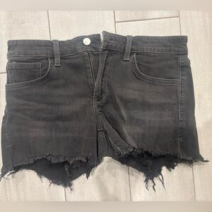 Joe's Jeans Black Distressed Frayed Hem Denim Shorts